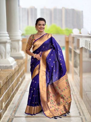 Voilet Color Paithani Silk Saree