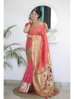 Gajri Color Paithani Silk Saree