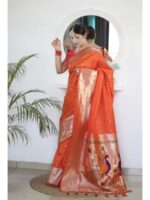 Orange Color Paithani Silk Saree