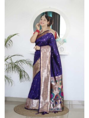 Voilet Color Paithani Silk Saree