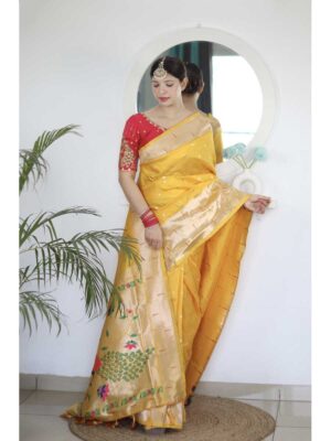 Yellow Color Paithani Silk Saree