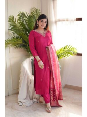 Pink Color Readymade Salwar Suit