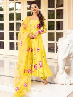Lemon Color Readymade Salwar Suit