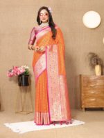 Orange Color Soft Silk Saree