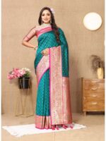 Rama Color Soft Silk Saree