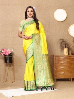 Yellow Color Soft Silk Saree