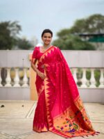 Pink Color Paithani Silk Saree