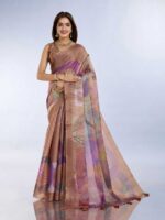 Brown Color Cotton Saree