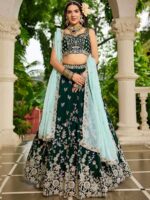 Green Color Organza Lehenga Choli