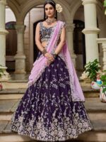 Magenta Color Organza Lehenga Choli