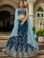 Nevy Blue Color Organza Lehenga Choli