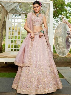 Mauve Color Tissue Lehenga Choli