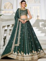 Green Color Georgette Lehenga Choli