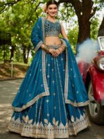 Teal Color Georgette Lehenga Choli