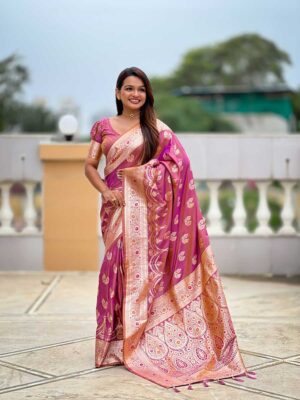 Purple Color Banarasi Silk Saree