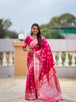Pink Color Banarasi Silk Saree