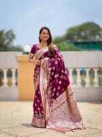 Magenta Color Banarasi Silk Saree