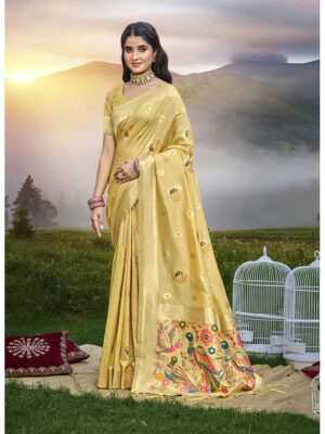 Yellow Color Assam Silk Saree