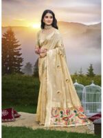 Cream Color Assam Silk Saree