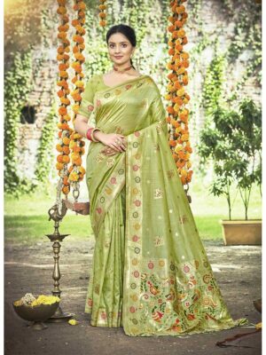 Green Color Assam Silk Saree