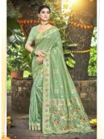 Sea Green Color Assam Silk Saree