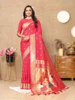 Gajri Color Paithani Silk Saree