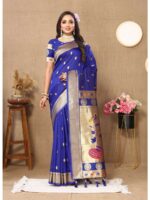 Royal Blue Color Paithani Silk Saree