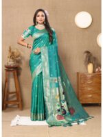 Rama Color Paithani Silk Saree