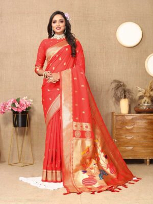 Red Color Paithani Silk Saree