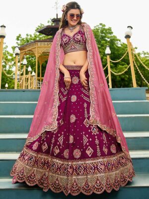 Burgundy Color Georgette Lehenga Choli