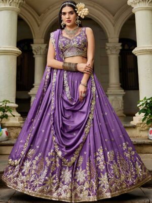 Purple Color Georgette Lehenga Choli