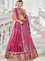 Pink Color Georgette Lehenga Choli