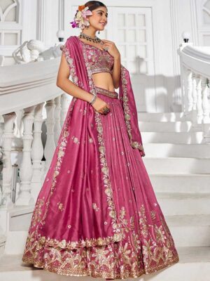 Pink Color Georgette Lehenga Choli