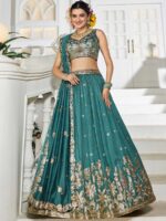 Sea Green Color Georgette Lehenga Choli