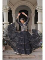 Black Color Faux Georgette Lehenga Choli