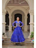 Blue Color Faux Georgette Lehenga Choli