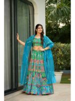 Sea Green Color Silk Lehenga Choli