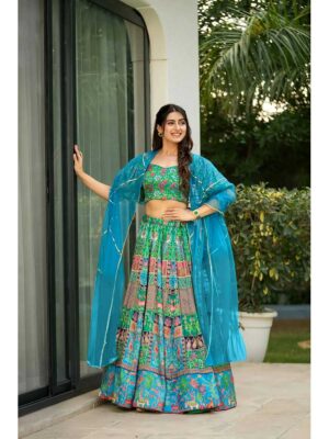 Sea Green Color Silk Lehenga Choli