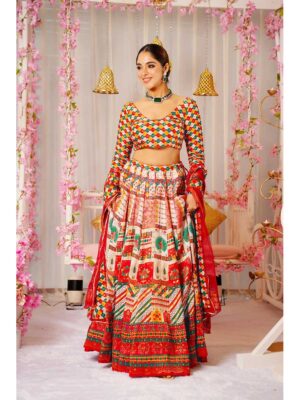 Multy Color Silk Lehenga Choli