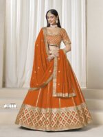 Orange Color Art Silk Lehenga Choli