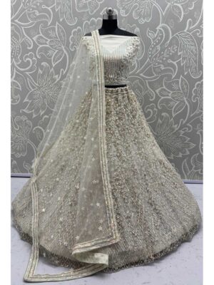 White Color Net Lehenga Choli