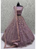 Purple Color Net Lehenga Choli