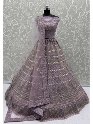 Onion Color Net Lehenga Choli