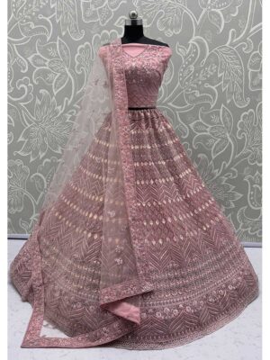 Pink Color Net Lehenga Choli