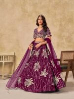 Burgundy Color Art Silk Lehenga Choli