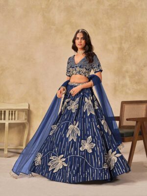 Blue Color Art Silk Lehenga Choli