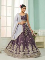 Purple Color Tissue Lehenga Choli
