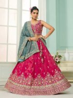 Pink Color Cosmos Silk Lehenga Choli