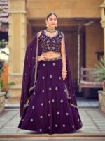 Purple Color Georgette Lehenga Choli