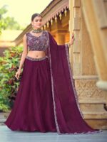 Purple Color Silk Lehenga Choli